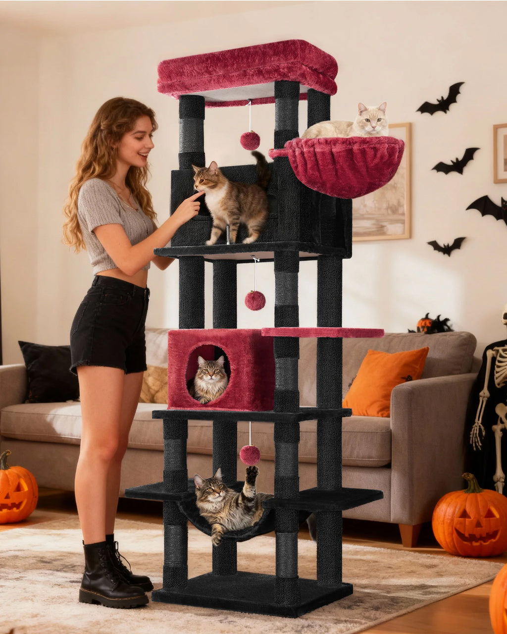 Árbol Rascador para Gatos 170 cm – Multi-Nivel para Gatos