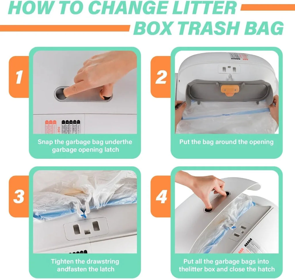 Bolsas para Caja de Arena Automática  – 10 Rollos con Cierre de Cordón