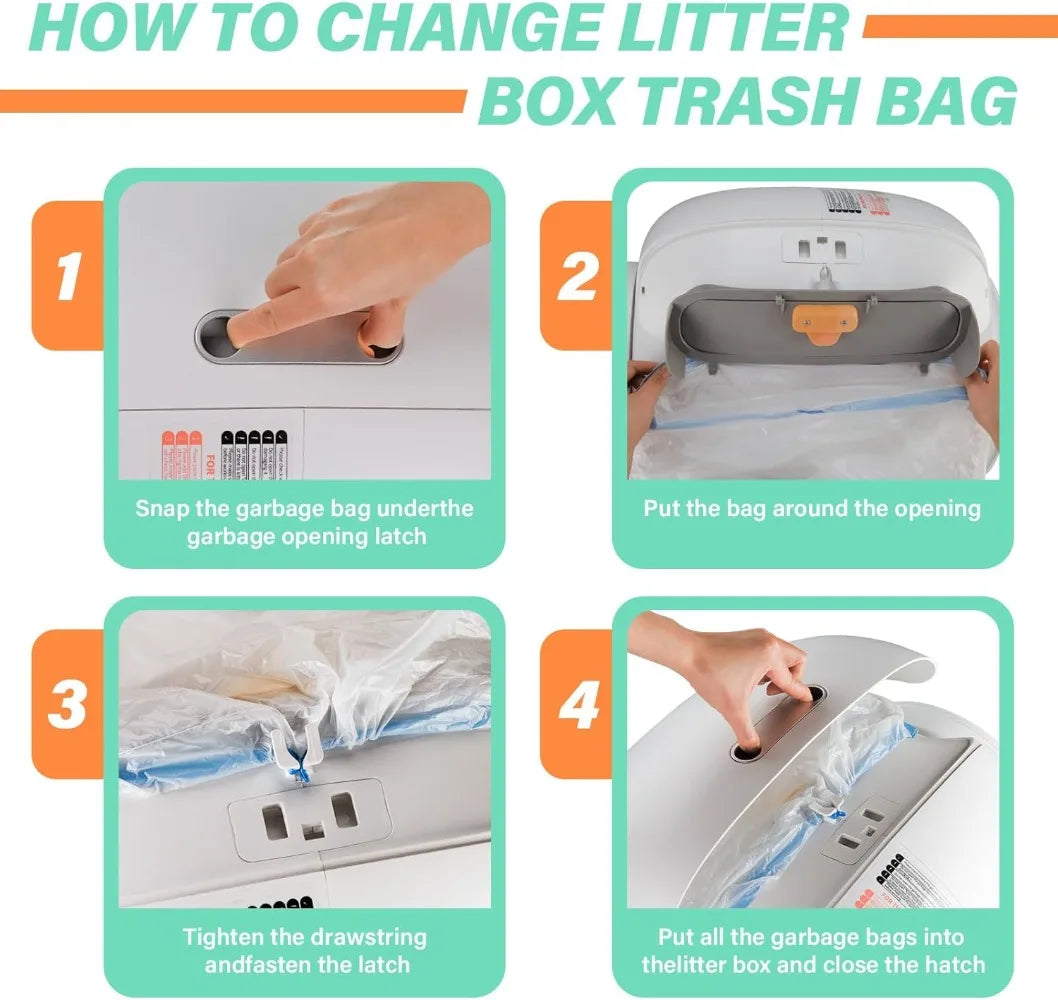 Bolsas para Caja de Arena Automática  – 10 Rollos con Cierre de Cordón